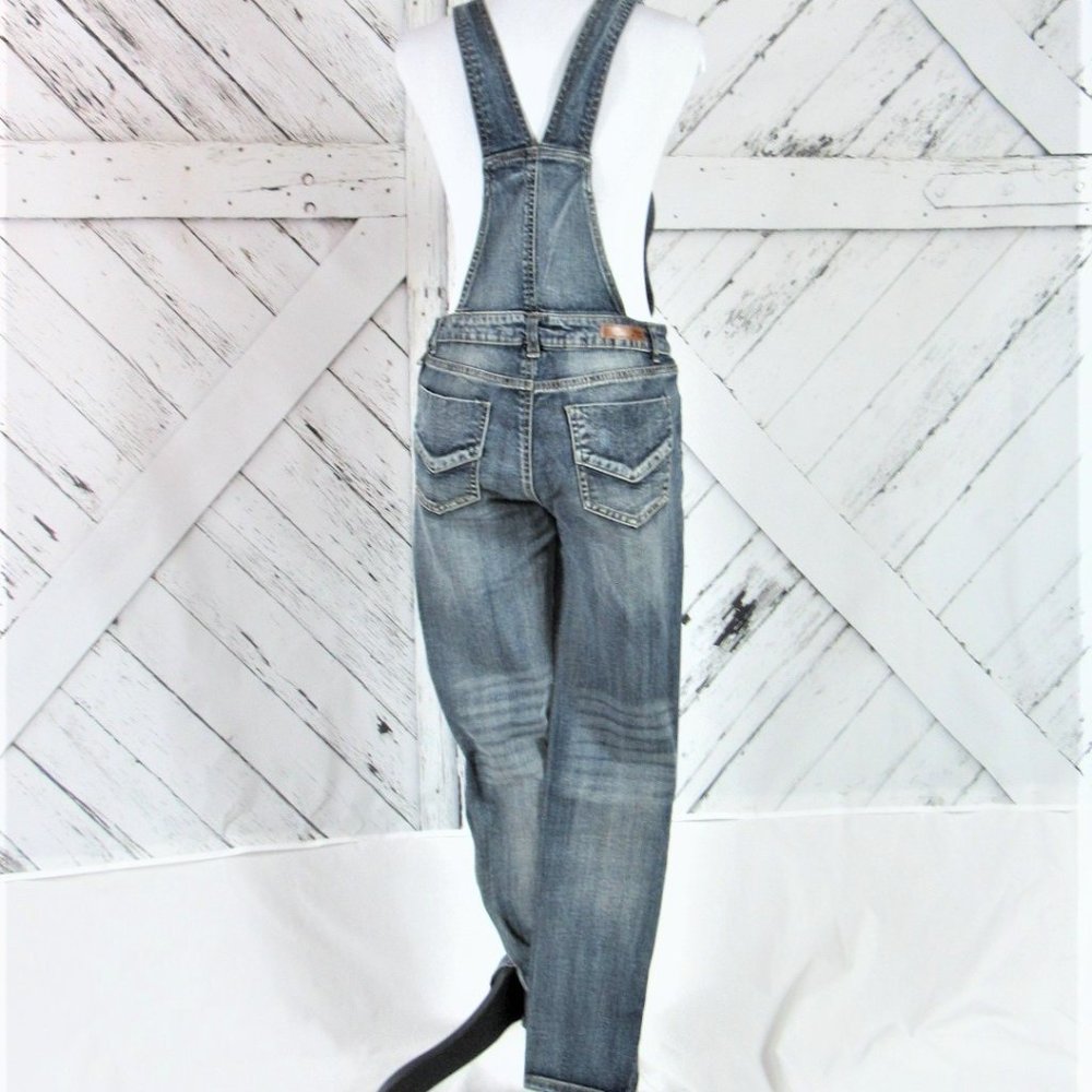 Blizzard Blue Distressed/Destroyed Overalls - Picture 6 of 15